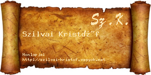 Szilvai Kristóf névjegykártya