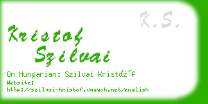 kristof szilvai business card